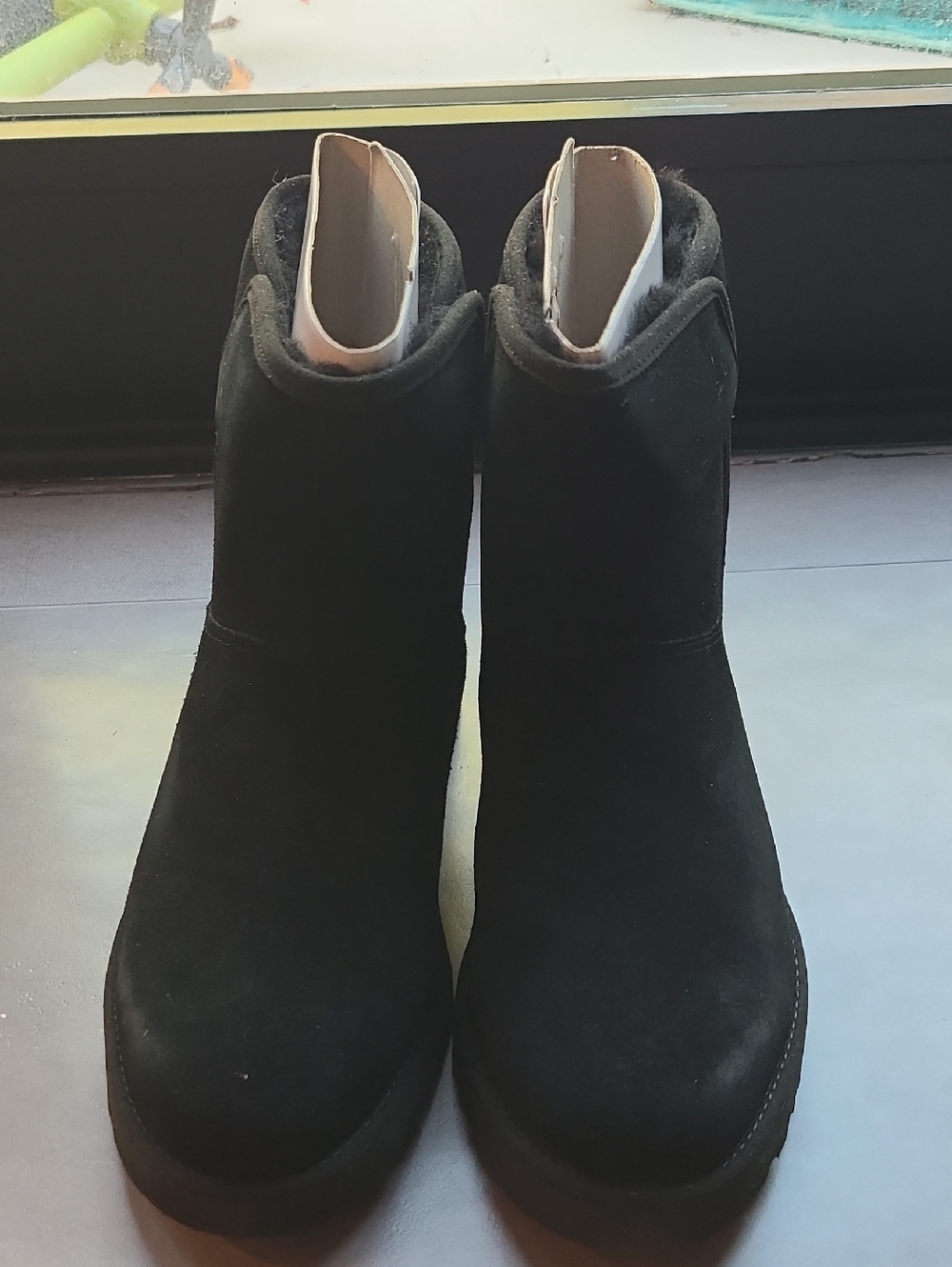 UGG Black Suede Short Ankle Booties
